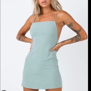 Princess Polly sage green sinclair dress.